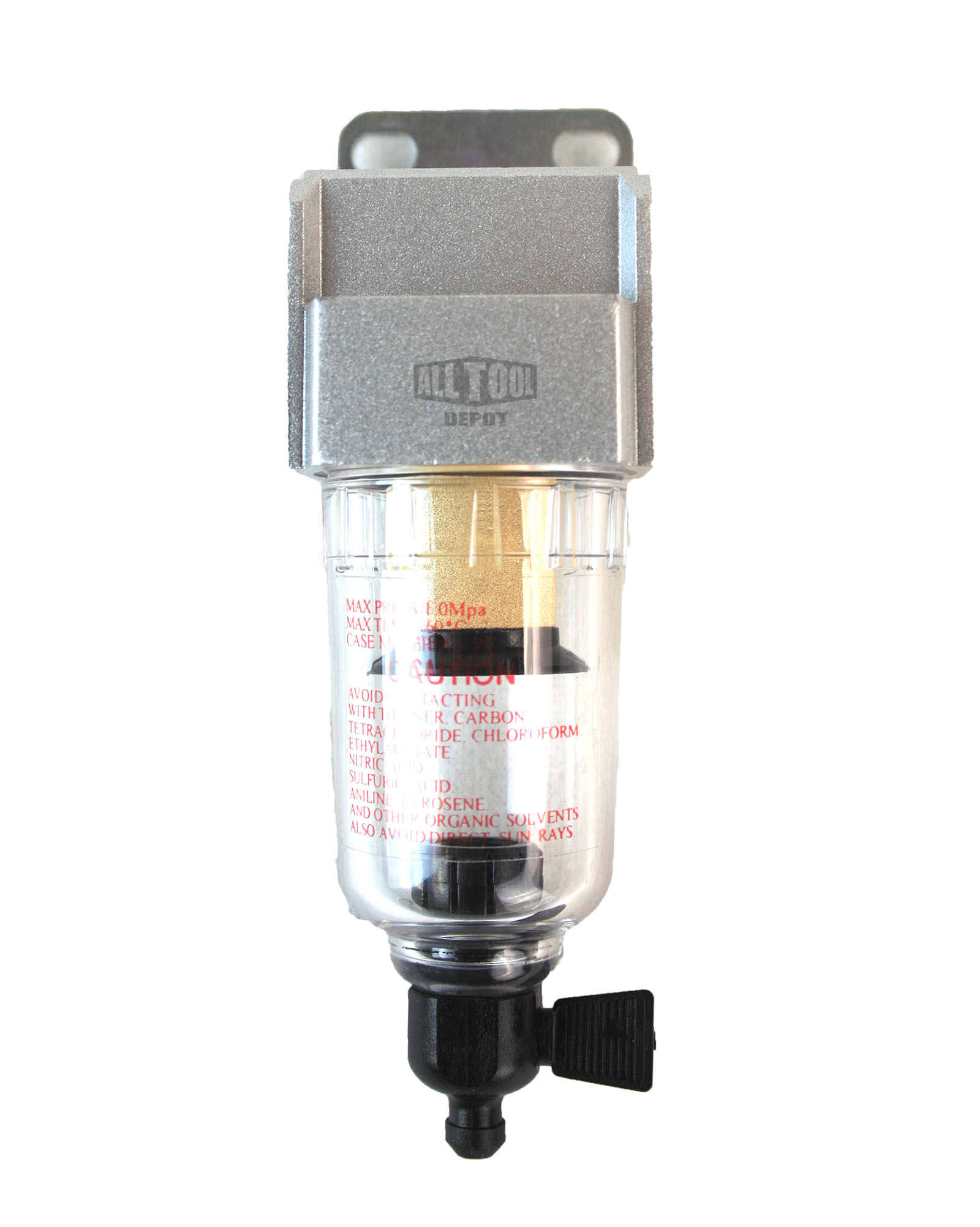 thumbnail interactive-video image 1 of 3/4" Heavy Duty Pressure Regulator With Particulate Filter And Water Trap - Manual Drain. All Tool Depot FR726N, 250 Psi Max. 1 of 5