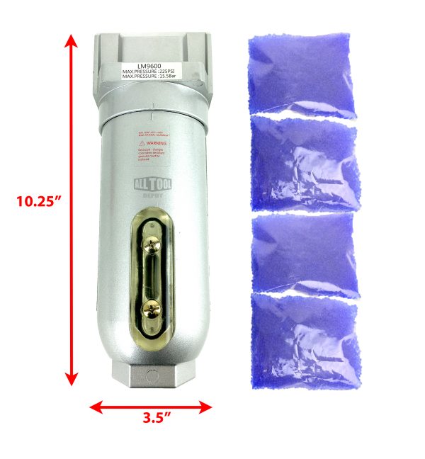 B2B All Tool Depot 3/4" Compressed Air In-Line Filter Desiccant Dryer - 155 CFM, 225 Psi, Taiwan