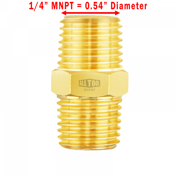 PRO-EDGE INDUSTRIAL Steel Hex Nipple - 1/4 Male NPT X 1/4 Male NPT For Hydraulic/Fuel/Air/WOG