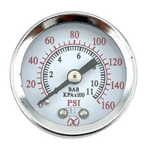 1-1/2" Pressure Gauge, 1/8" NPT, Center Back Mount, 0-160 PSI