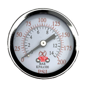 2" Pressure Gauge, 1/8" NPT, Center Back Mount, 0-200 PSI