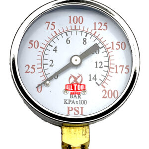 2-1/2" Pressure Gauge, 1/4" NPT, Lower Side Mount, 0-200PSI
