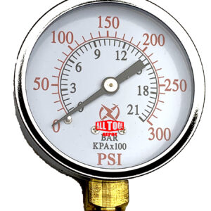 2-1/2" Pressure Gauge, 1/4" NPT, Lower Side Mount, 0-300PSI