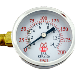 2-1/2" Pressure Gaugee, 1/4" NPT, Left Side Mount, 0-200PSI